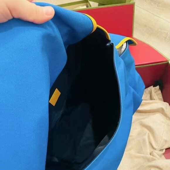 Authentic Gucci Canvas Childrens Sciroppo Patch Backpack Blue NIB - Picture 5 of 7